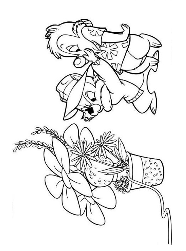 Plansa de colorat cu Chip si Dale 18 10